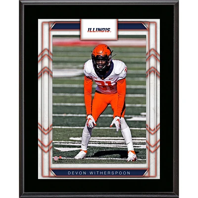 Plaque de joueur sublimée Devon Witherspoon Illinois Fighting Illini 10,5" x 13"
