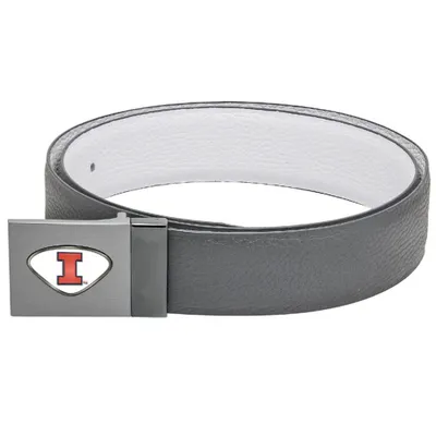 Illinois Fighting Illini Reversible Leather Belt - Gray