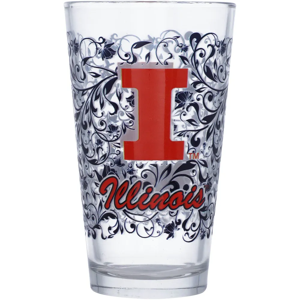 Illinois Fighting Illini 16oz. Verre à Pinte Floral