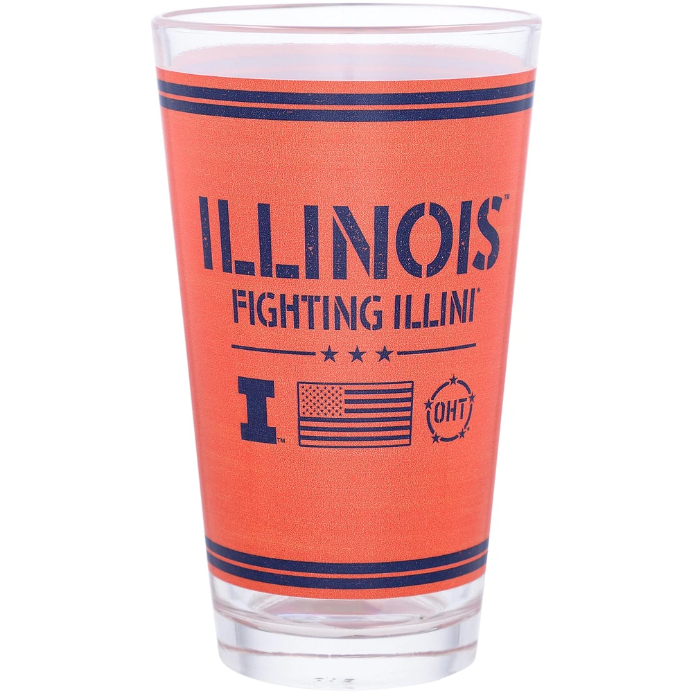 Illinois Fighting Illini 16oz. OHT Military Appreciation Pint Glass