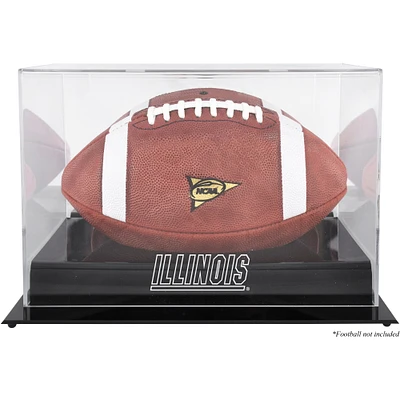 Vitrine de présentation du logo de l'équipe de football Illinois Fighting Illini Black Base avec dos miroir