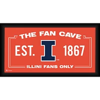 Illinois Fighting Illini Framed 10" x 20" Fan Cave Collage