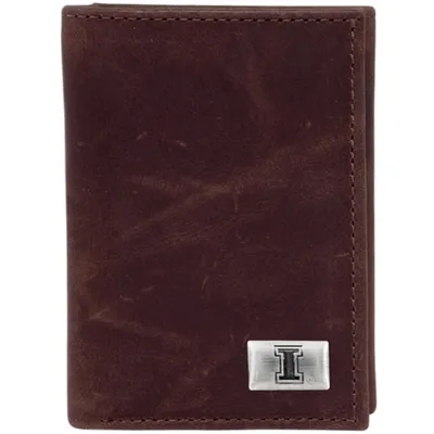 Illinois Fighting Illini Leather Trifold Wallet with Concho