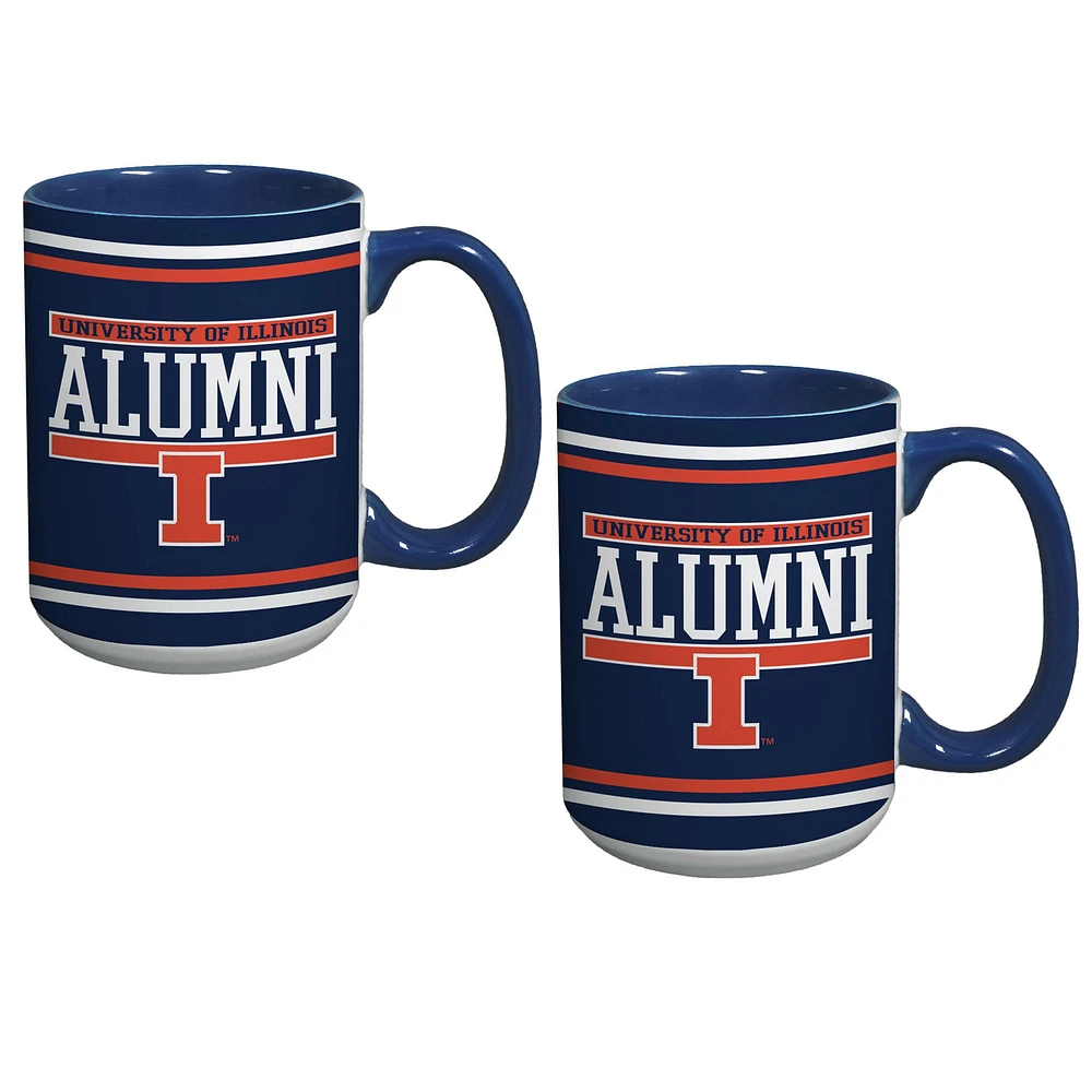 Ensemble de deux tasses pour anciens élèves de l'Illinois Fighting Illini