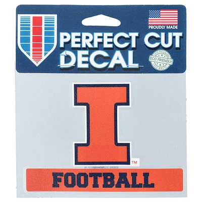 Autocollant de football WinCraft 4" x 5" à coupe parfaite des Illinois Fighting Illini