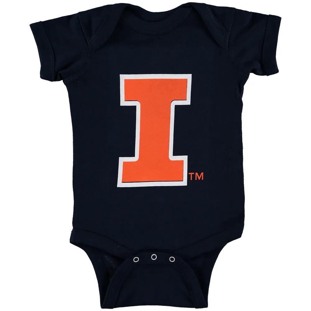 Infant Navy Illinois Fighting Illini Big Logo Bodysuit