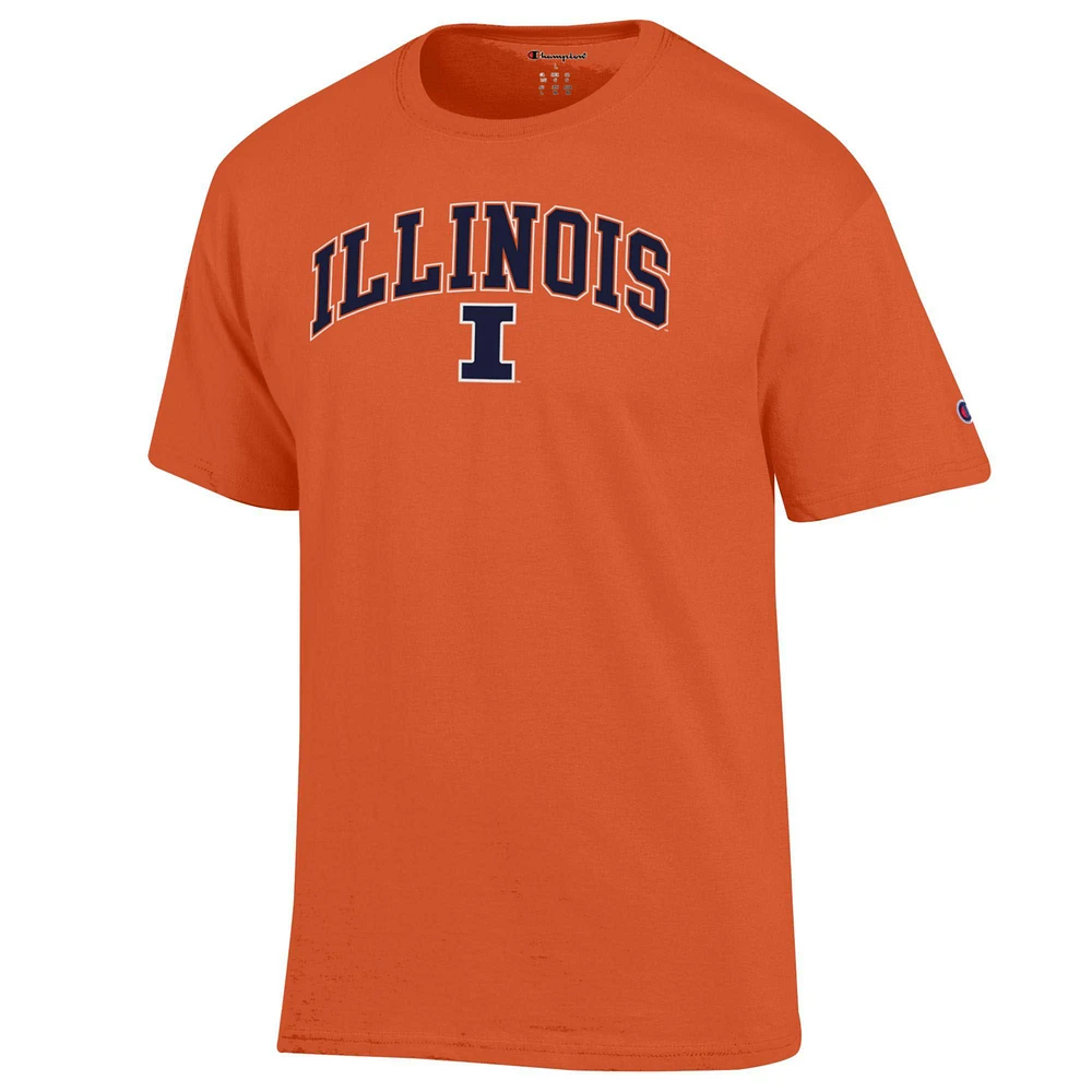 Men's Champion  Orange Illinois Fighting Illini Arch Over Logo T-Shirt
