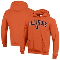 Men's Champion  Orange Illinois Fighting Illini Arched Logo Fleece Pullover Hoodie