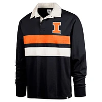 Men's '47 Navy Illinois Fighting Illini Clubhouse Knox Thames Long Sleeve Rugby Polo