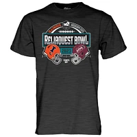 Men's Blue 84 Heather Charcoal Illinois Fighting Illini vs. Mississippi State Bulldogs 2023 ReliaQuest Bowl Matchup T-Shirt