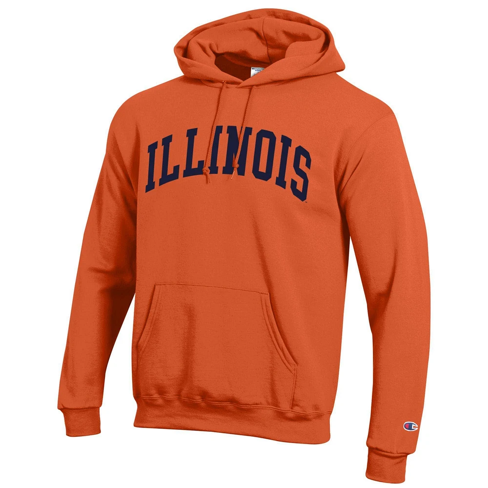 Men's Champion  Orange Illinois Fighting Illini Basic Arch Fleece Pullover Hoodie