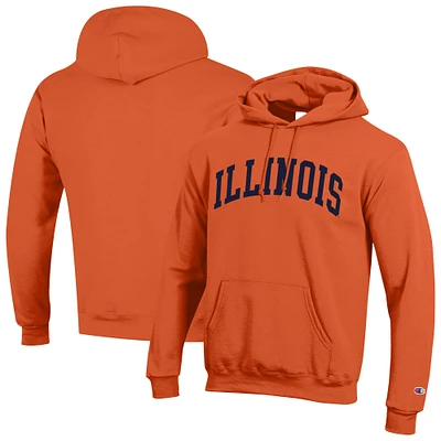 Men's Champion  Orange Illinois Fighting Illini Basic Arch Fleece Pullover Hoodie