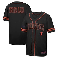 Maillot de baseball boutonné en maille pour homme Colosseum noir Illinois Fighting Illini Free Spirited