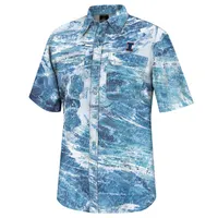 Men's Colosseum  Blue Illinois Fighting Illini Realtree Aspect Charter Full-Button Fishing Shirt