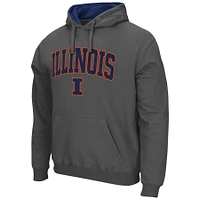 Sweat à capuche Colosseum Charcoal Illinois Fighting Illini Arch & Logo 3.0 pour hommes