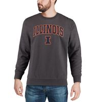 Men's Colosseum Charcoal Illinois Fighting Illini Arch & Logo Crew Neck Sweatshirt