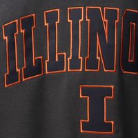 Men's Colosseum Charcoal Illinois Fighting Illini Arch & Logo Crew Neck Sweatshirt