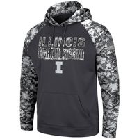 Men's Colosseum Charcoal Illinois Fighting Illini OHT Military Appreciation Digital Camo Pullover Hoodie