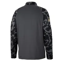 Colosseum Charcoal Illinois Fighting Illini OHT Military Appreciation Long Range Raglan Quarter-Zip Jacket pour homme