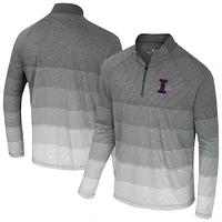 Coupe-vent à glissière quart de tour en maille rayée Illinois Fighting Illini AI pour homme Colosseum Gray