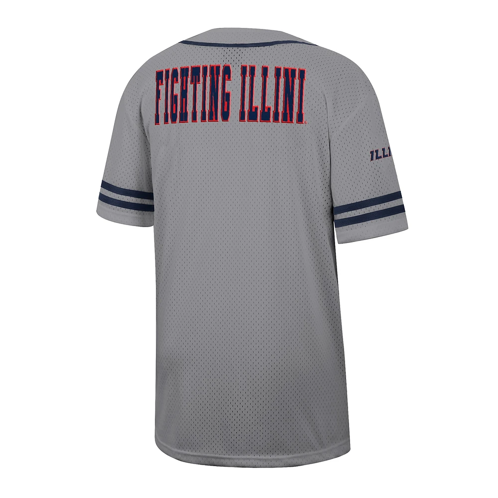 Men's Colosseum Gray Illinois Fighting Illini Free Spirited Baseball Jersey