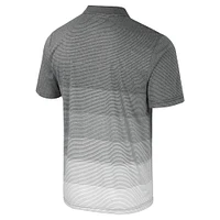 Men's Colosseum Gray Illinois Fighting Illini Striped Mesh Polo