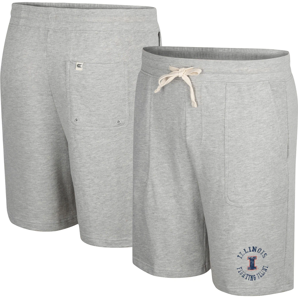 Men's Colosseum Heather Gray Illinois Fighting Illini Love To Hear This Terry Shorts