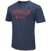 Men's Colosseum Heather Navy Illinois Fighting Illini OHT Military Appreciation Flag 2.0 T-Shirt