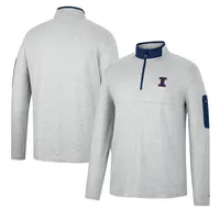 Colosseum Heathered Grey/Navy Illinois Fighting Illini Country Club Coupe-vent pour homme