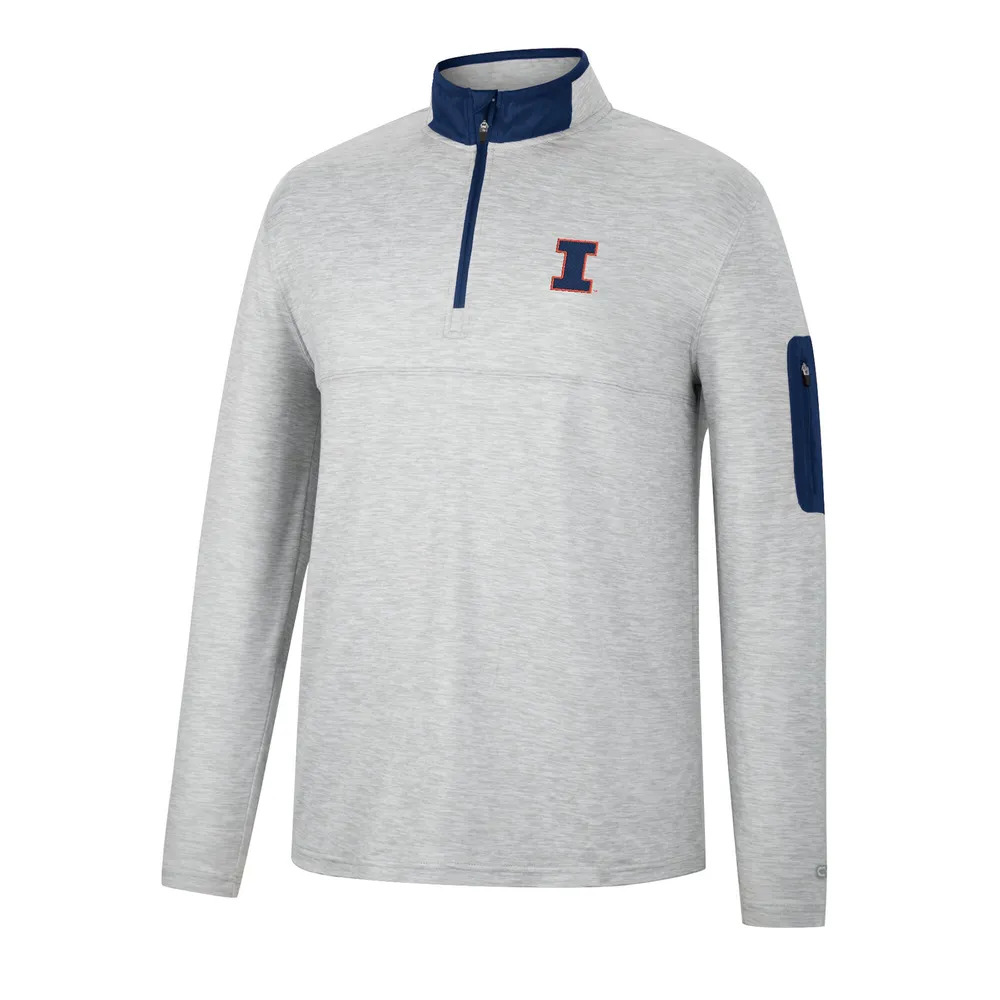 Colosseum Heathered Grey/Navy Illinois Fighting Illini Country Club Coupe-vent pour homme