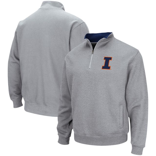 Colosseum Heathered Grey Illinois Fighting Illini Tortugas Team Logo Quarter-Zip Jacket