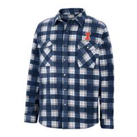 Men's Colosseum Navy/White Illinois Fighting Illini Ellis Plaid Full-Snap Shirt Jacket