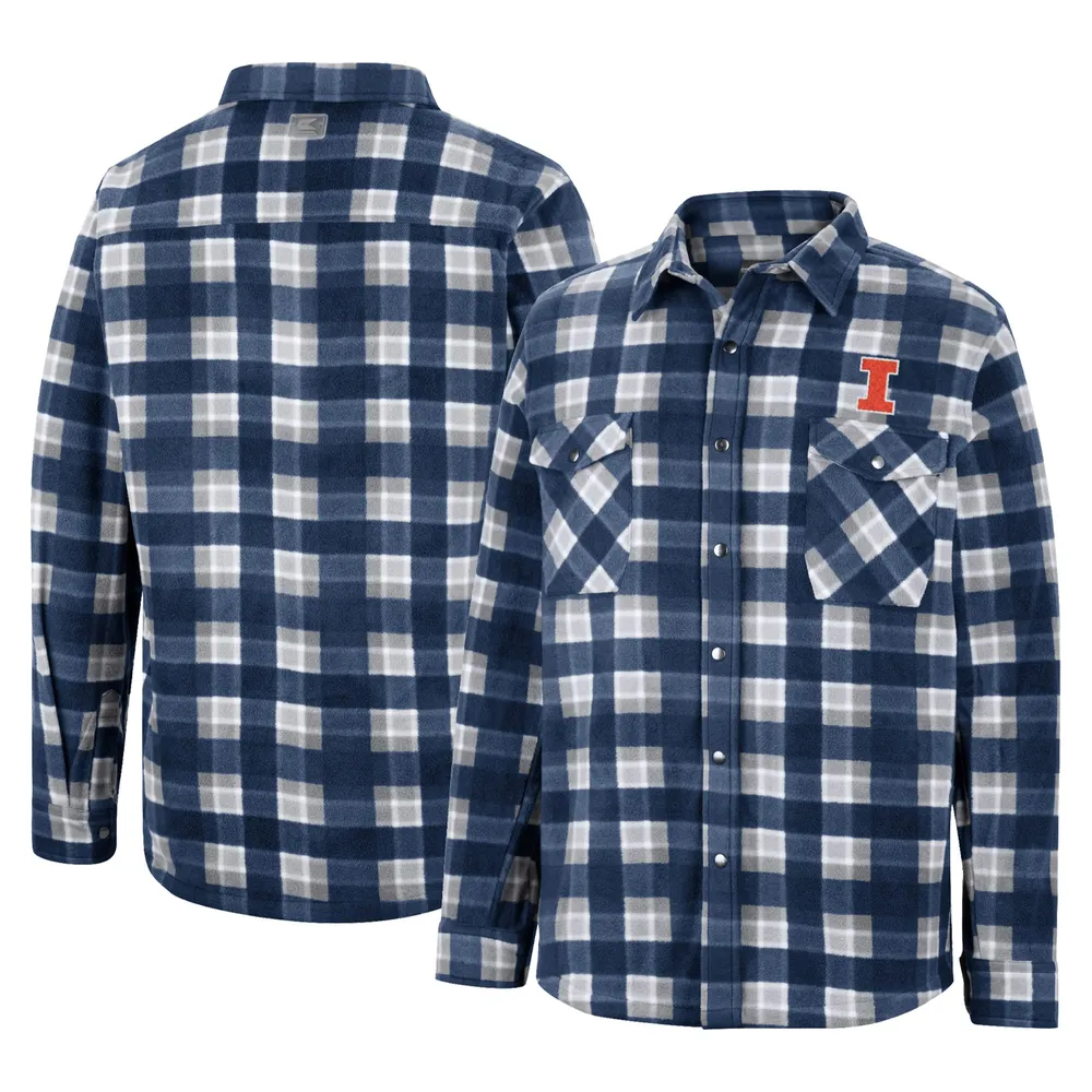 Colosseum Navy/White Illinois Fighting Illini Ellis Plaid Full-Snap Shirt Jacket