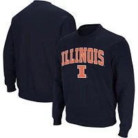 Men's Colosseum Navy Illinois Fighting Illini Arch & Logo Crew Neck Sweatshirt