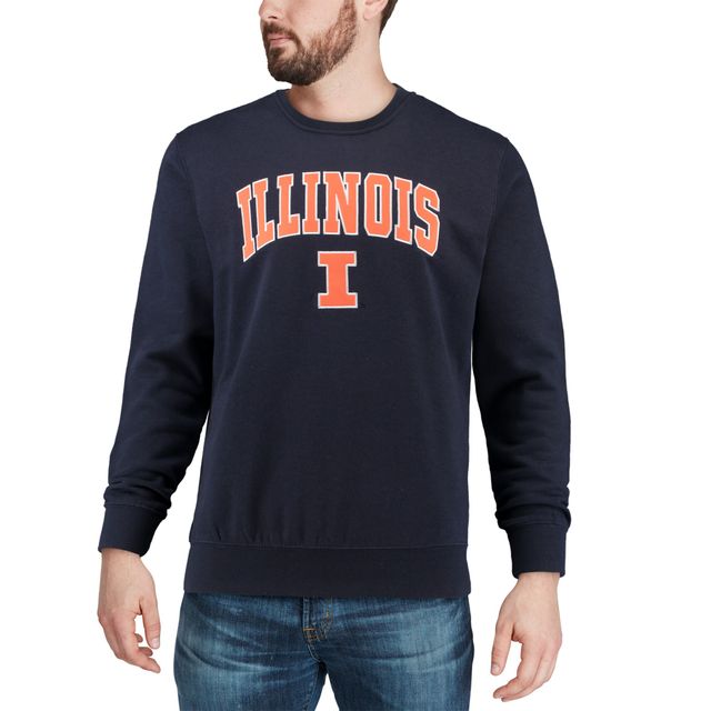 Colosseum Navy Illinois Fighting Illini Arch & Logo Crew Neck Sweat-shirt pour homme