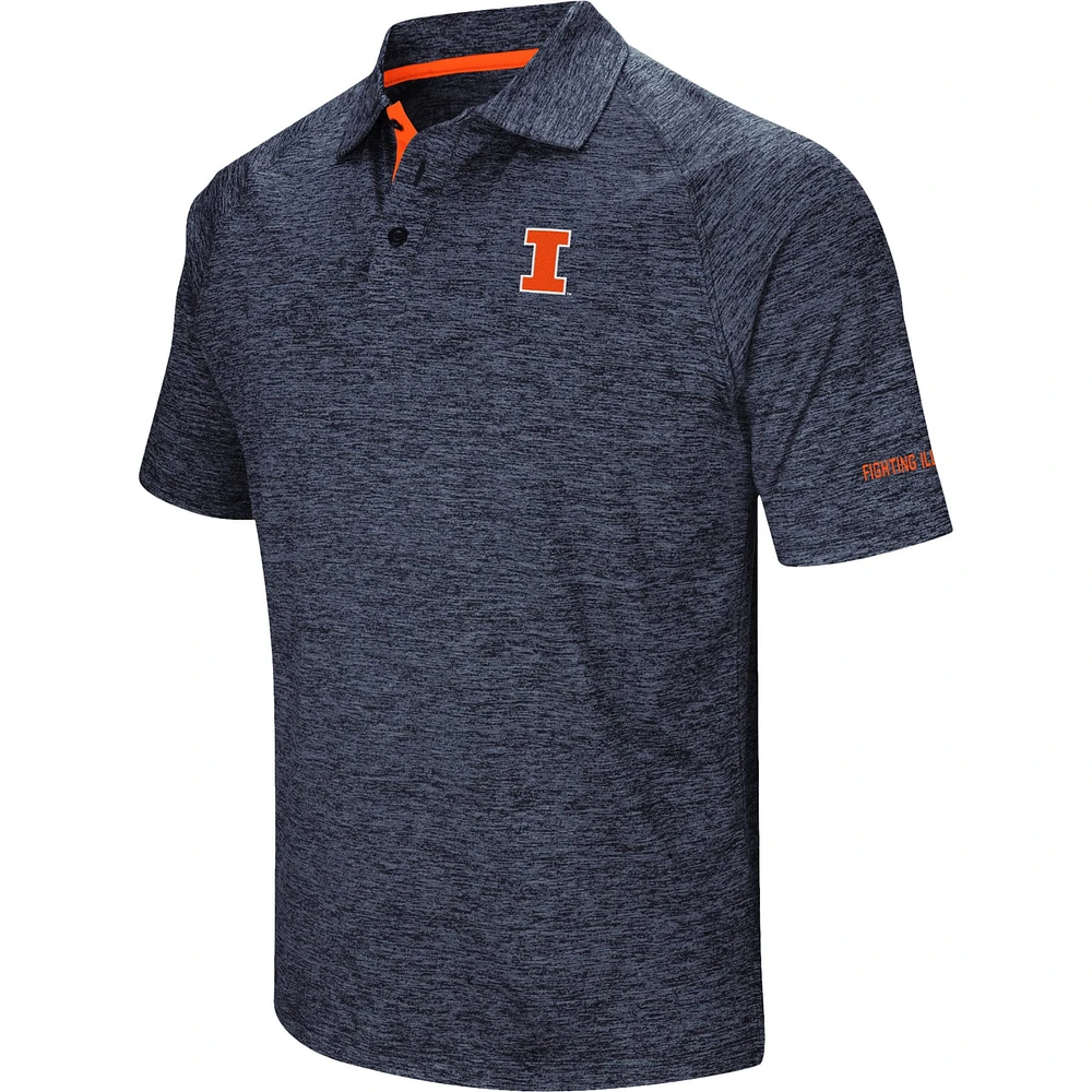 Men's Colosseum Navy Illinois Fighting Illini Down Swing Polo