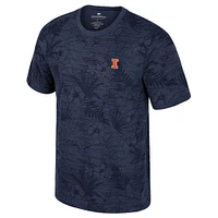 Men's Colosseum Navy Illinois Fighting Illini Floral Printed T-Shirt