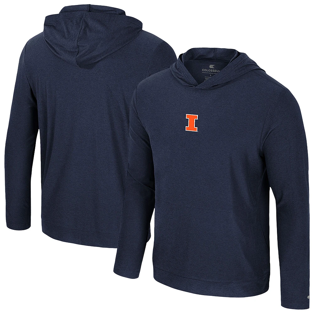 Men's Colosseum Navy Illinois Fighting Illini Long Sleeve T-Shirt Hoodie