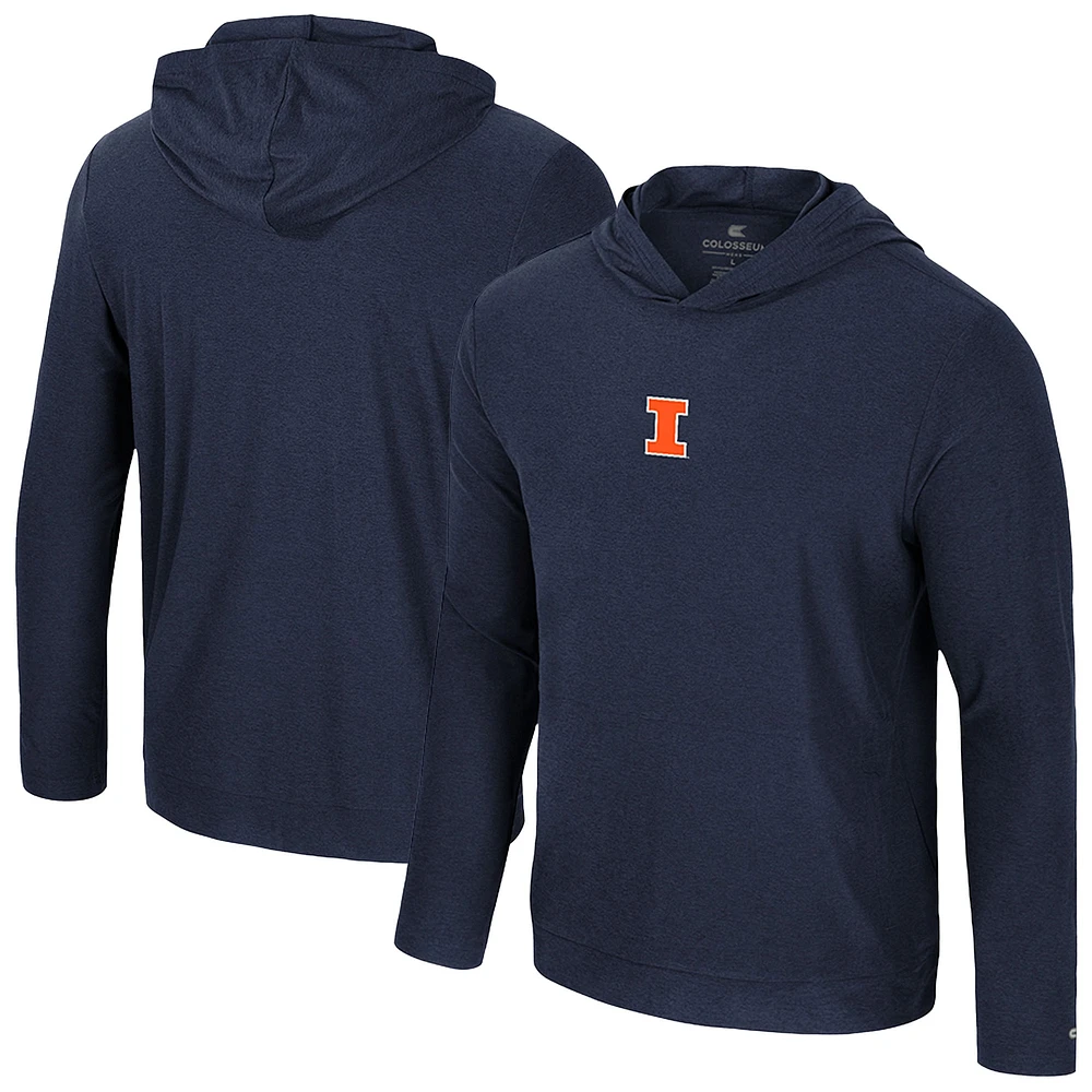 Men's Colosseum Navy Illinois Fighting Illini Long Sleeve T-Shirt Hoodie