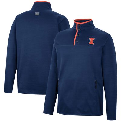 Men's Colosseum Navy Illinois Fighting Illini Rebound Quarter-Snap Jacket