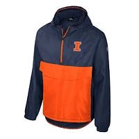 Men's Colosseum  Navy Illinois Fighting Illini Reloaded Anorak Half-Zip Jacket