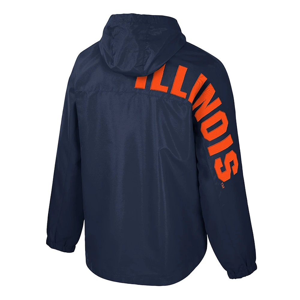 Men's Colosseum  Navy Illinois Fighting Illini Reloaded Anorak Half-Zip Jacket