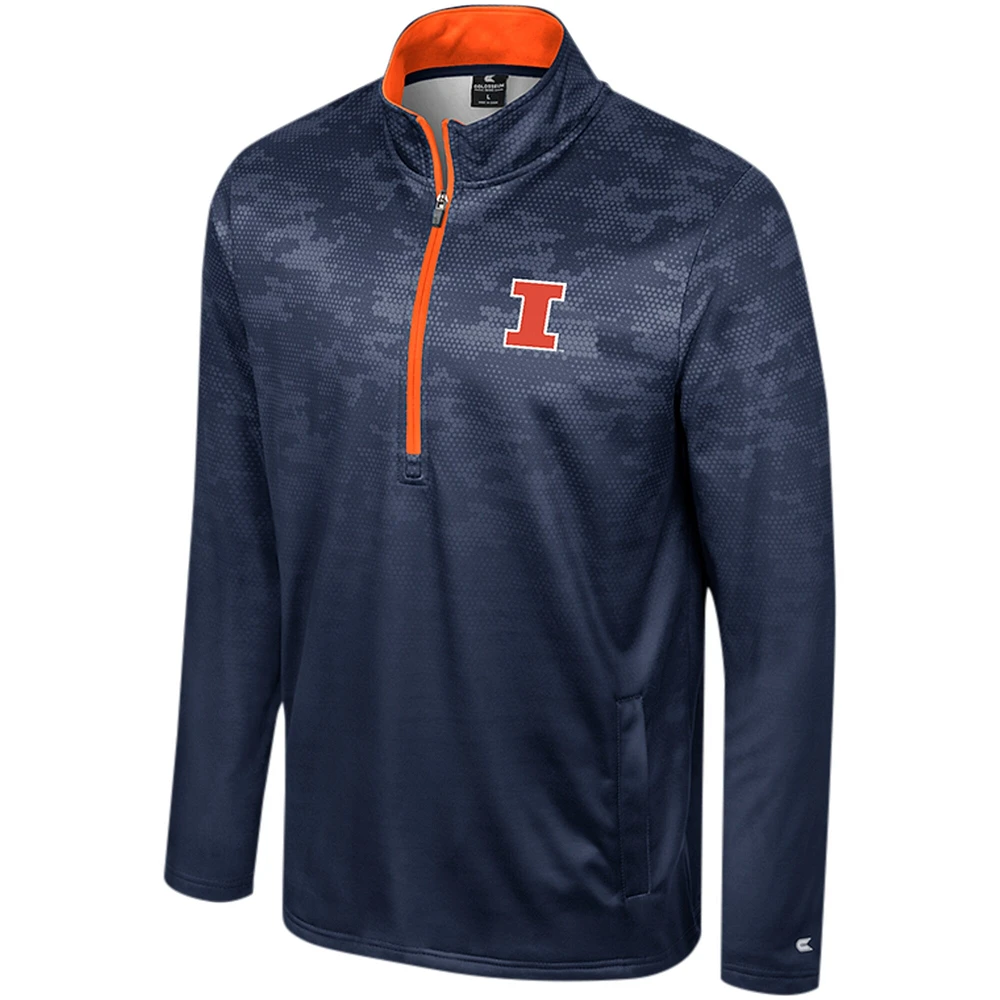 Men's Colosseum  Navy Illinois Fighting Illini The Machine Half-Zip Jacket