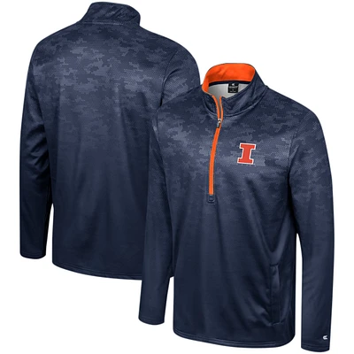 Colosseum Navy Illinois Fighting Illini The Machine Veste à demi-fermeture éclair pour homme