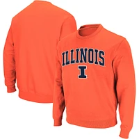 Men's Colosseum Orange Illinois Fighting Illini Arch & Logo Crew Neck Sweatshirt