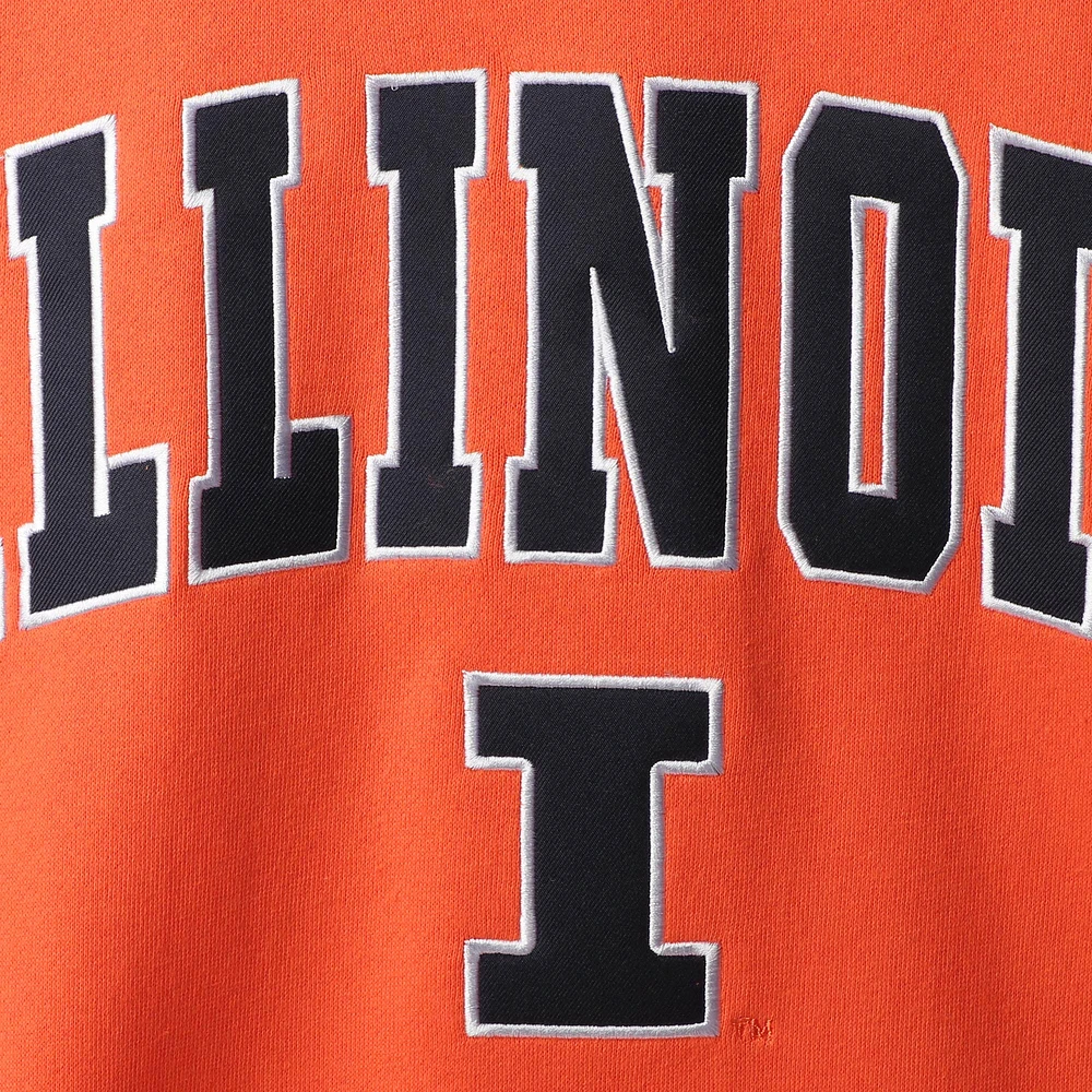 Men's Colosseum Orange Illinois Fighting Illini Arch & Logo Crew Neck Sweatshirt