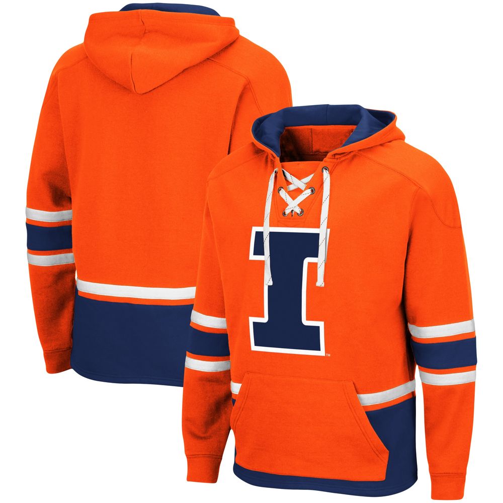 Men's Colosseum Illinois Fighting Illini Lace Up 3.0 Pullover Hoodie