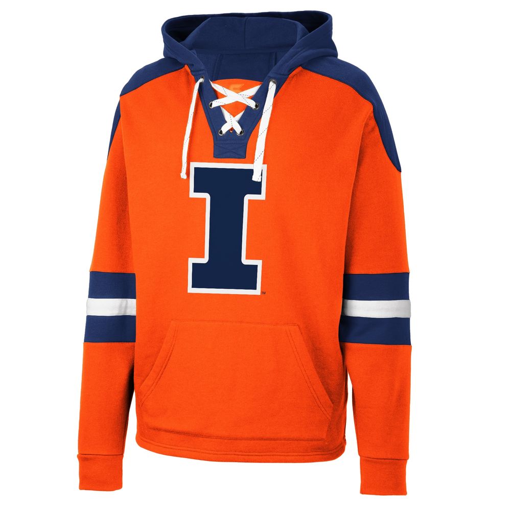 Men's Colosseum Orange Illinois Fighting Illini Lace-Up 4.0 Pullover Hoodie