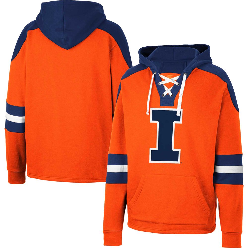 Men's Colosseum Orange Illinois Fighting Illini Lace-Up 4.0 Pullover Hoodie