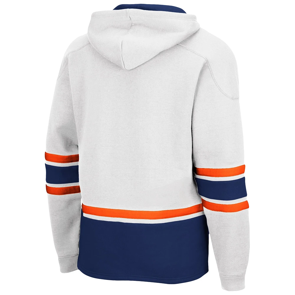 Men's Colosseum White Illinois Fighting Illini Lace Up 3.0 Pullover Hoodie